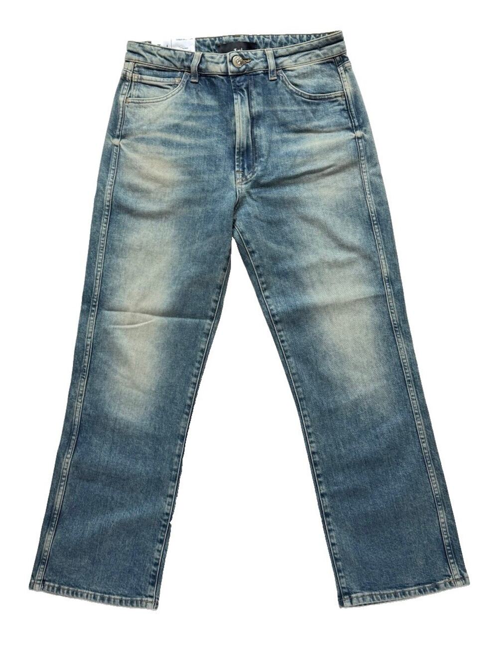 3x1 High Rise Jeans Crop Flare Leg Size 26 Emma Sneaker Blue Cotton Italy